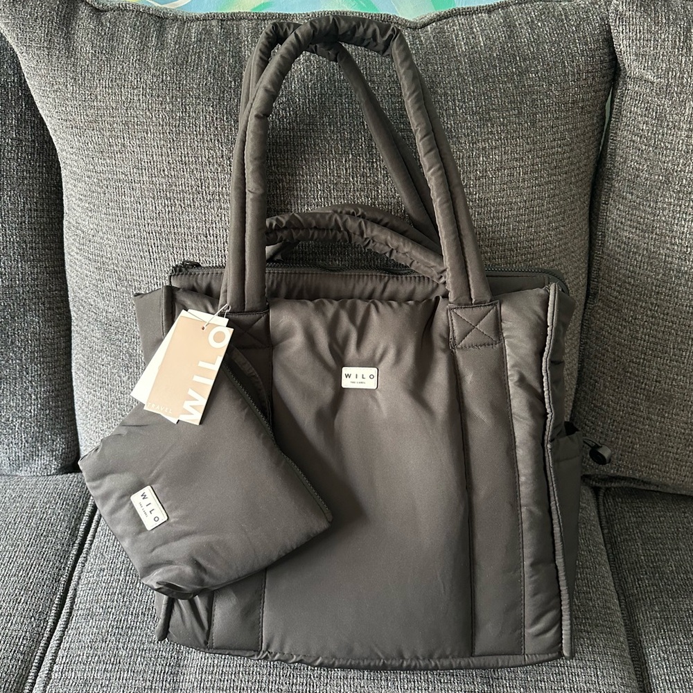NWT Wilo The Label Black Book Bag Tote